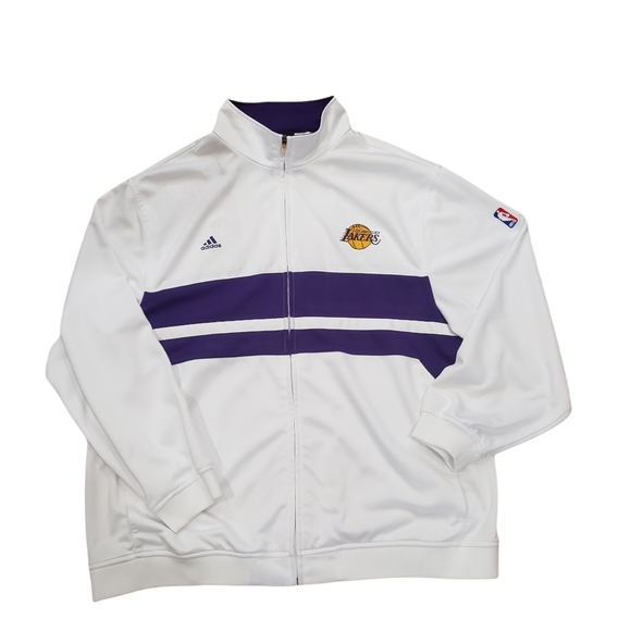 Los Angeles Lakers White Adidas Jacket - Picture 4 of 11